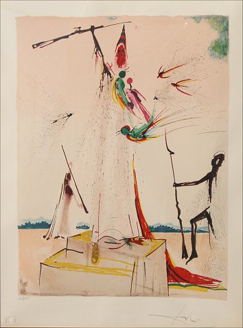 Appraisal: LA VICTOIRE LITHOGRAPH IN THE DALI STYLE '' x ''