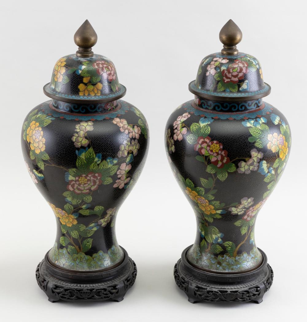 Appraisal: PAIR OF CHINESE CLOISONN ENAMEL COVERED JARS LATE TH EARLY