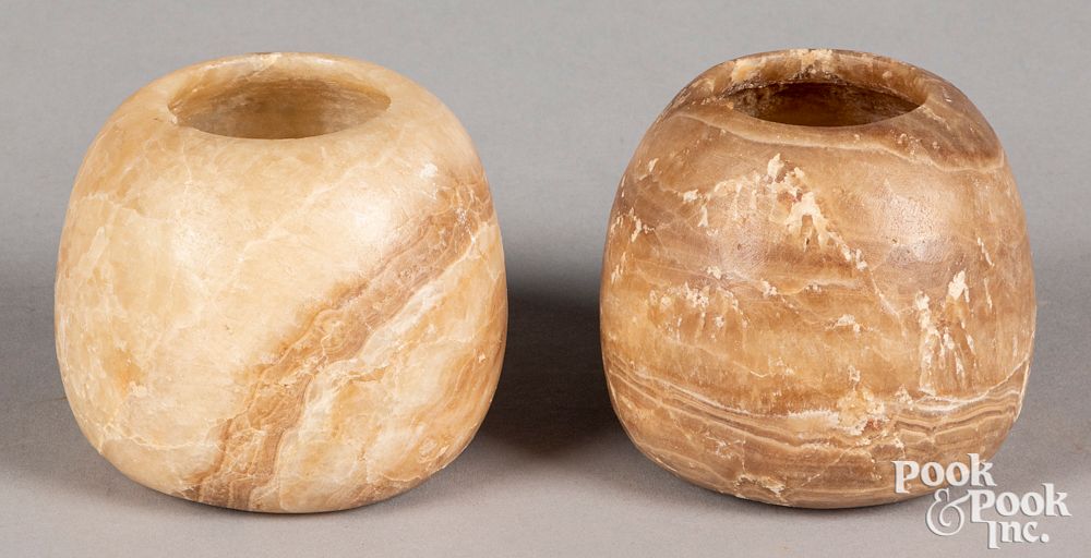 Appraisal: Two Egyptian alabaster bowls Two Egyptian alabaster bowls h and