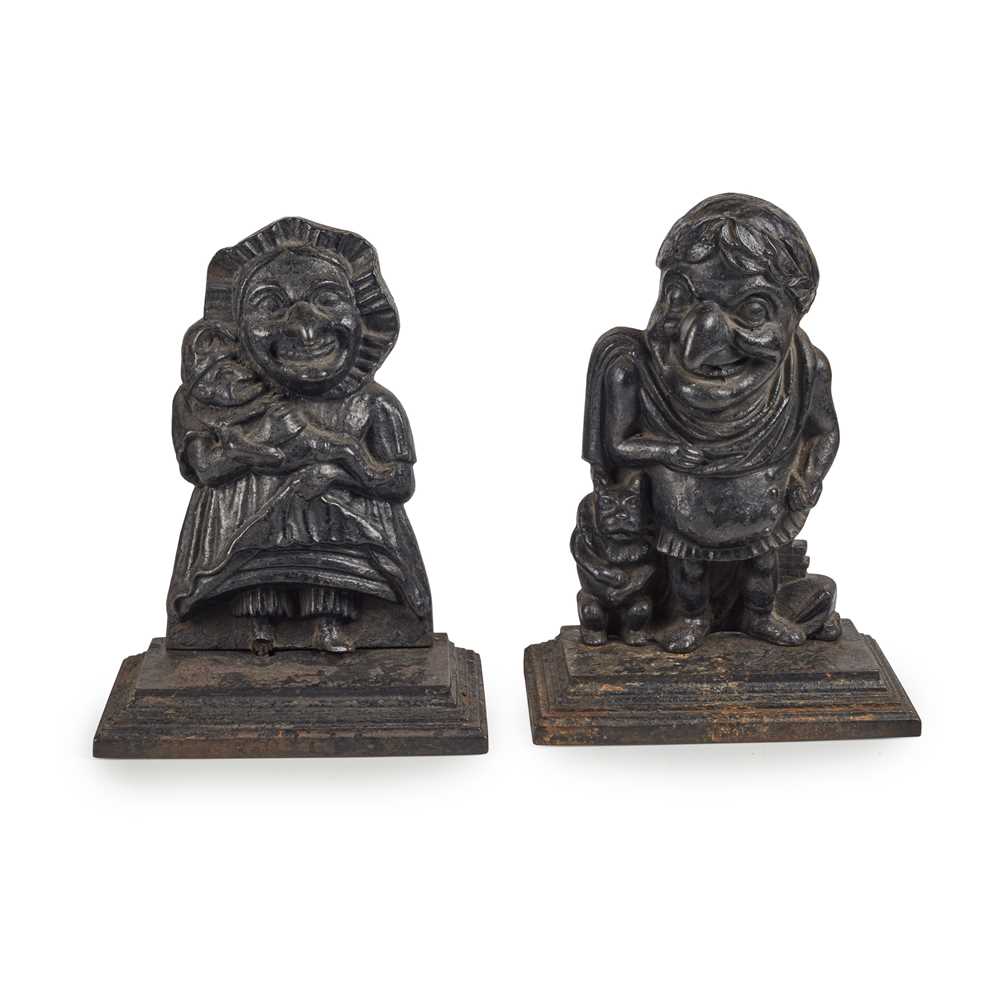 Appraisal: PUNCH AND JUDY CAST IRON DOOR STOPS LATE TH EARLY