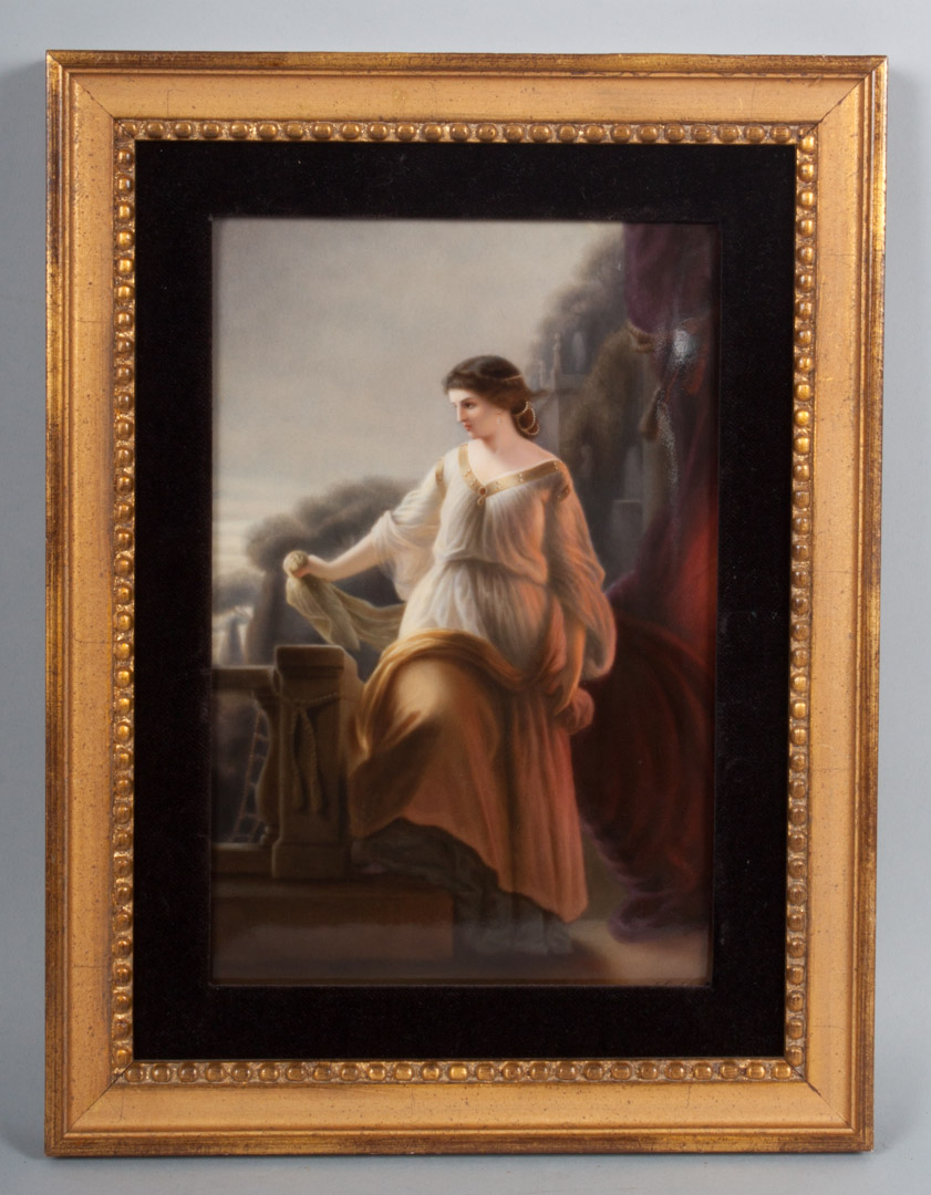 Appraisal: KPM painted porcelain plaque late th century with image of