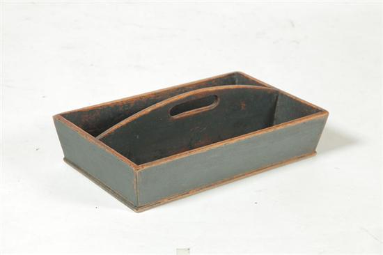 Appraisal: KNIFE BOX American mid th century pine Original blue paint