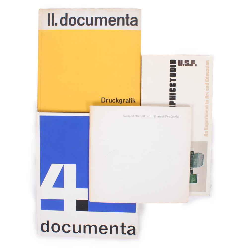 Appraisal: FOUR PRINT AND EXHIBITION BOOKS GRAPHICSTUDIO U S F DOCUMENTA