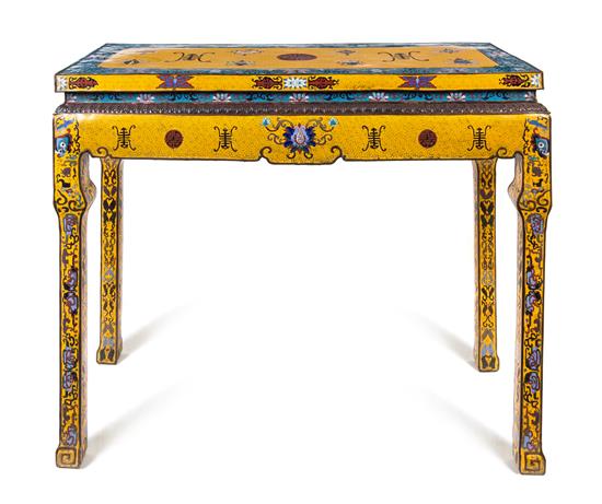 Appraisal: Sale Lot A Chinese Cloisonne Enamel Altar Table th century