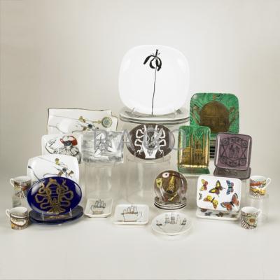 Appraisal: PIERO FORNASETTI Thirty-eight pieces including plates dishes cups and saucers