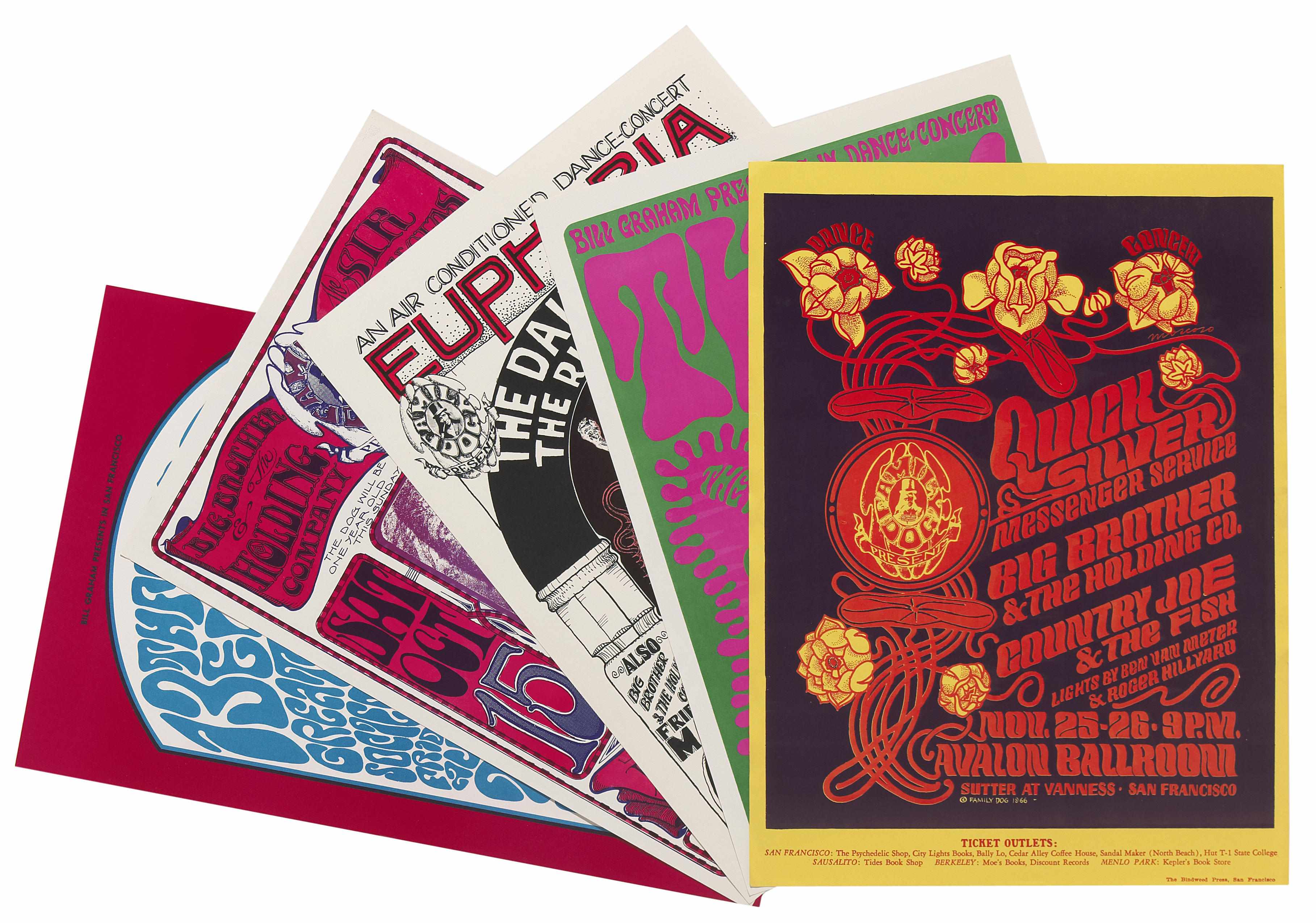 Appraisal: Group of Fillmore concert posters - Five items total Euphoria