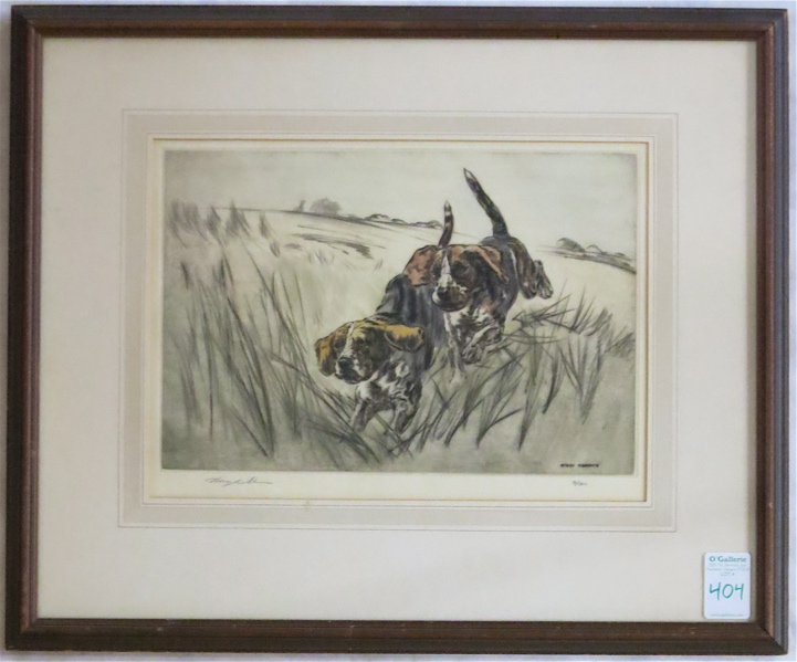 Appraisal: HENRY WILKINSON ETCHING United Kingdom - Hunting beagles Image measures