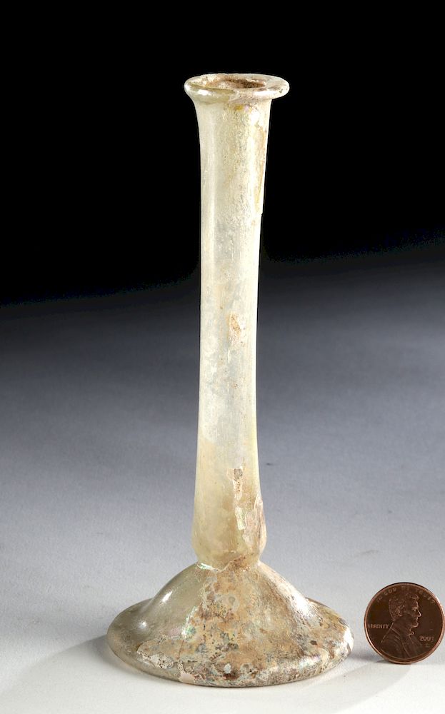 Appraisal: Roman Glass Candlestick Unguentarium Roman Imperial Period ca st to