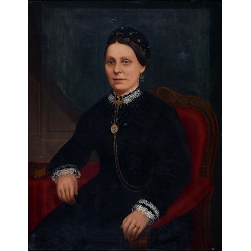 Appraisal: E Hudson - Portrait of a Lady seated three quarter