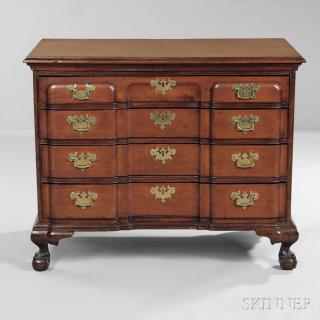 Appraisal: Carved Mahogany Chest of Drawers probably Rhode Island c -