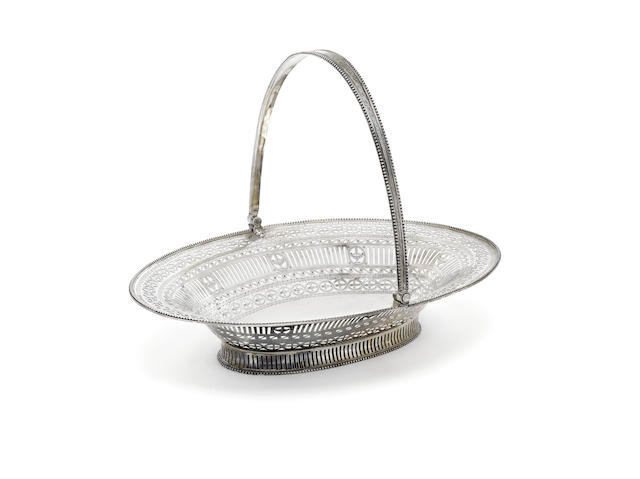 Appraisal: A George III silver swing handle basket by Robert Hennell