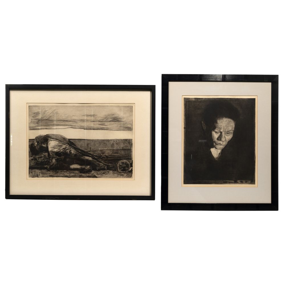 Appraisal: KATHE KOLLWITZ GERMAN - ETCHINGS restrikes including titled Gessenkter Frauenkopf