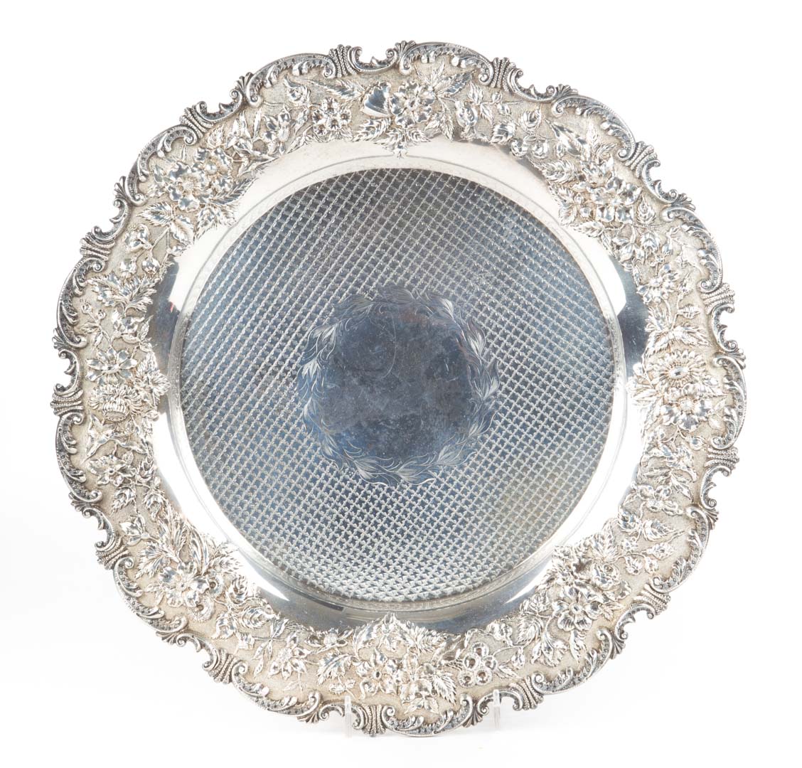 Appraisal: S Kirk Son sterling silver round tray first quarter- th