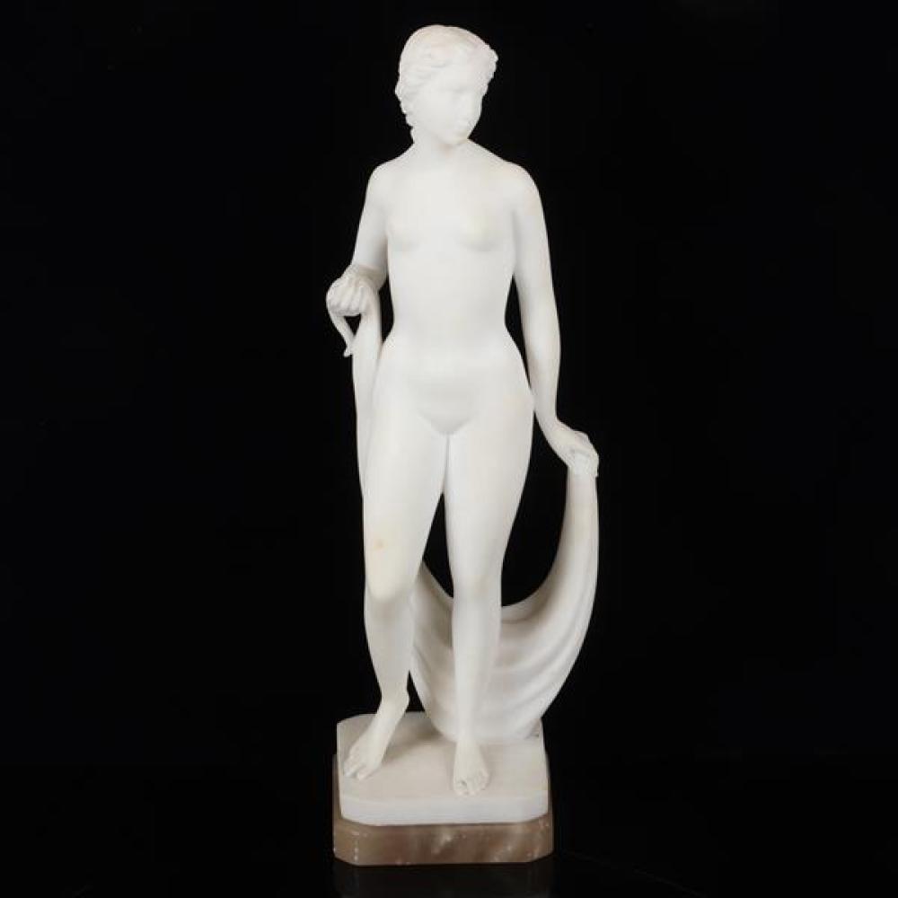 Appraisal: ITALIAN WHITE MARBLE SCULPTURE OF A FEMALE FULL BODY NUDE