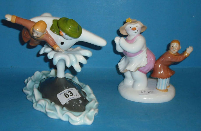 Appraisal: Coalport Snowman Figures Dance The Night Aways Guild Exclusive And