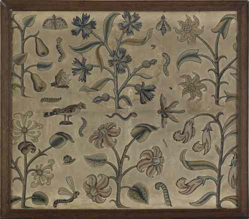 Appraisal: Charles II stumpwork embroidery late th c x