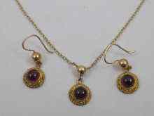 Appraisal: A hallmarked ct gold suite of jewellery comprising earrings and