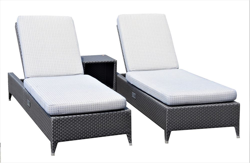 Appraisal: Three Piece Sifas Indoor Outdoor Transatlantik Group pair of woven