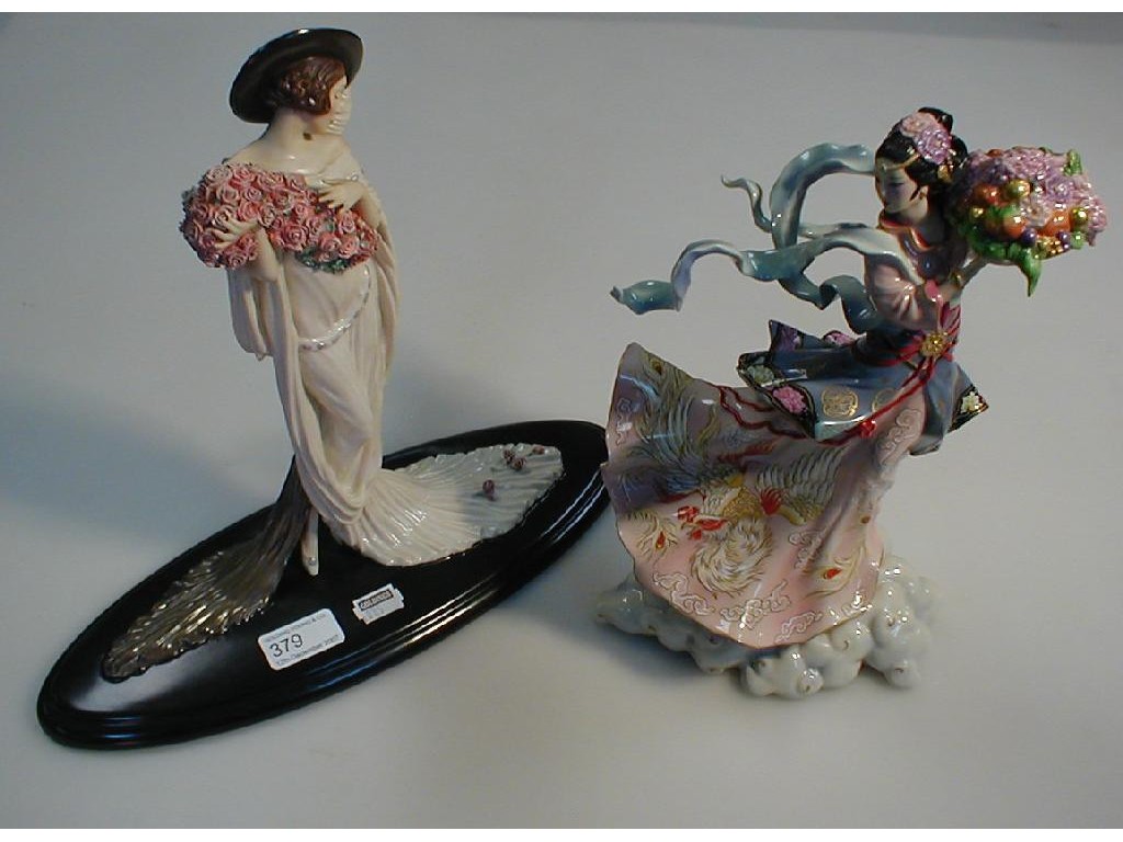 Appraisal: Two limited edition Franklin Mint porcelain figures of ladies