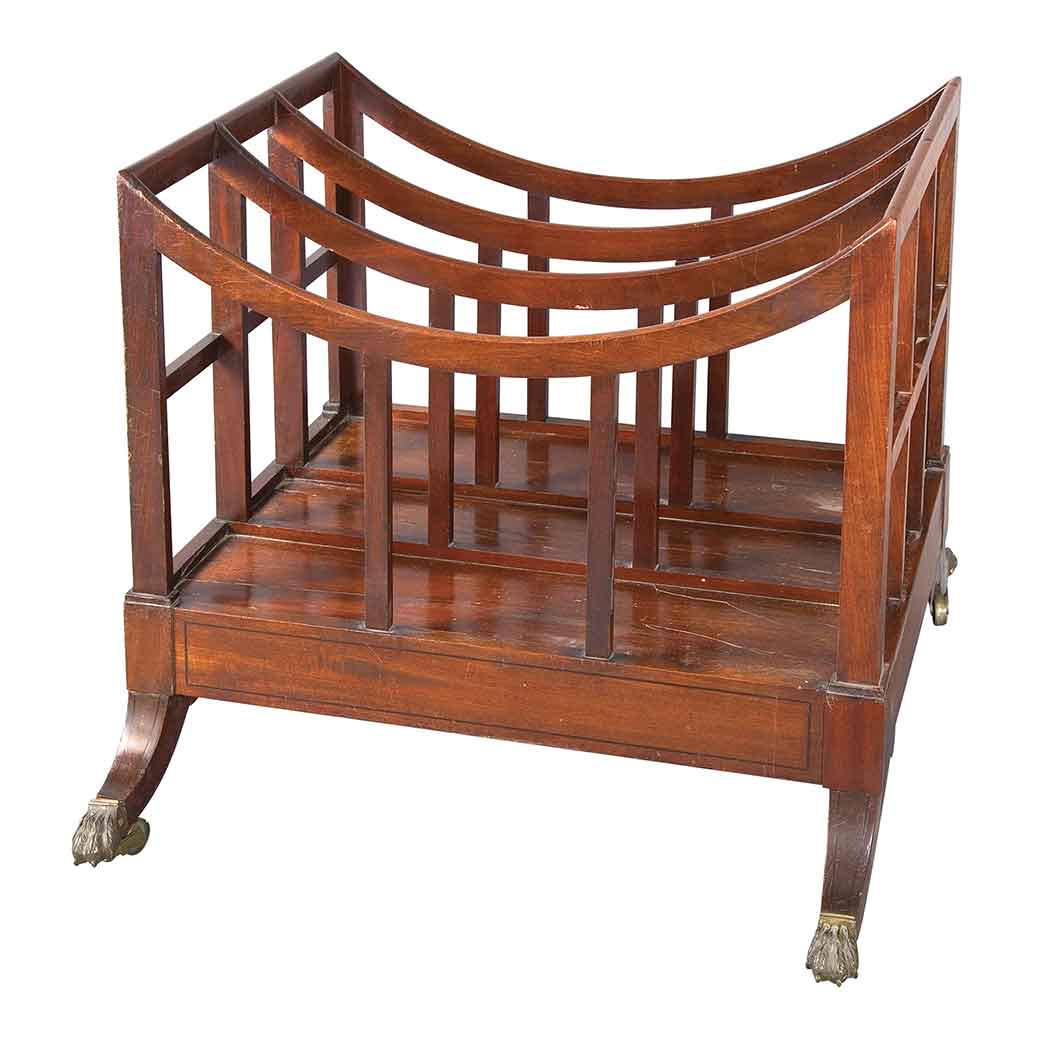 Appraisal: Regency Mahogany Canterbury Raised on splayed legs ending in paw