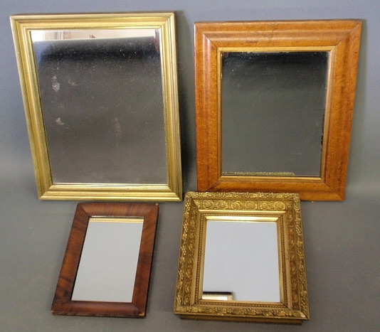 Appraisal: Four framed mirrors incl a bird's-eye maple example