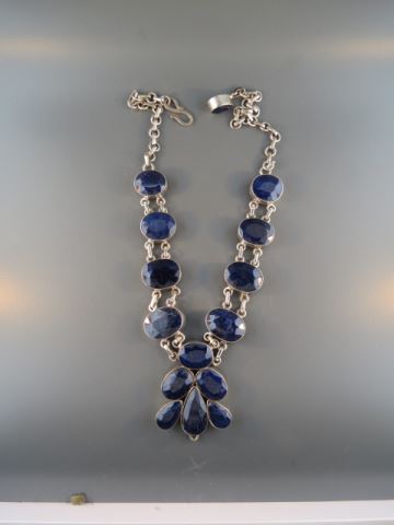 Appraisal: Sapphire Necklace large African gems totaling over carats deep blue