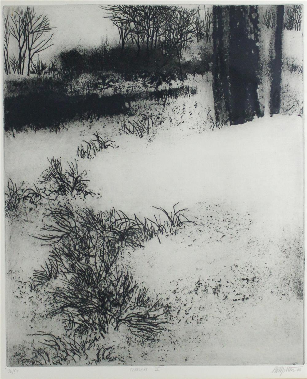 Appraisal: PETER MILTON AMERICAN FEBRUARY II Etching x in sight x