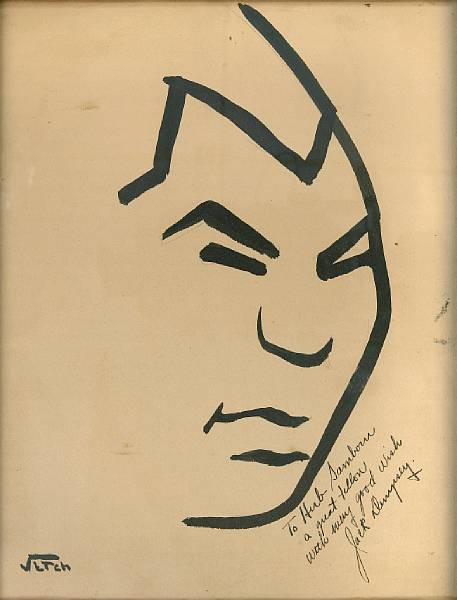 Appraisal: A group of sports figures signed caricatures from The Brown