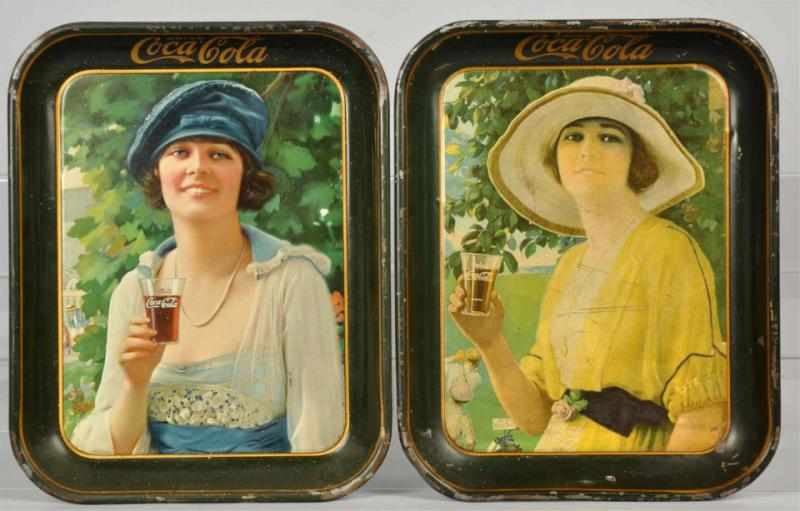 Appraisal: Coca-Cola Serving Trays The tray has dents gloss loss strong