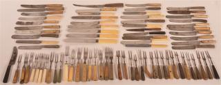 Appraisal: Lot of th C Bone Wood Handled Utensils Consisting of