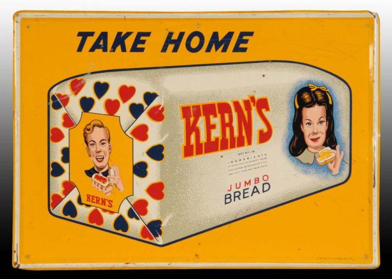 Appraisal: Tin Kern's Bread Sign Description Circa Some medium to strong