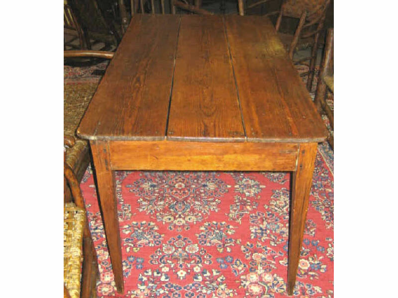 Appraisal: AMERICAN TH CENTURY PINE HARVEST TABLE Having a three-plank top