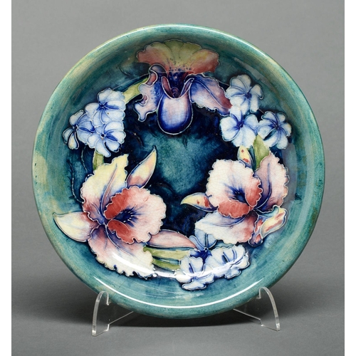 Appraisal: A Moorcroft Orchid dish c - cm diam impressed marks