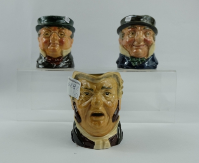 Appraisal: Royal Doulton intermediate character jugs Buzzfuzz Mr Pickwick and Captain