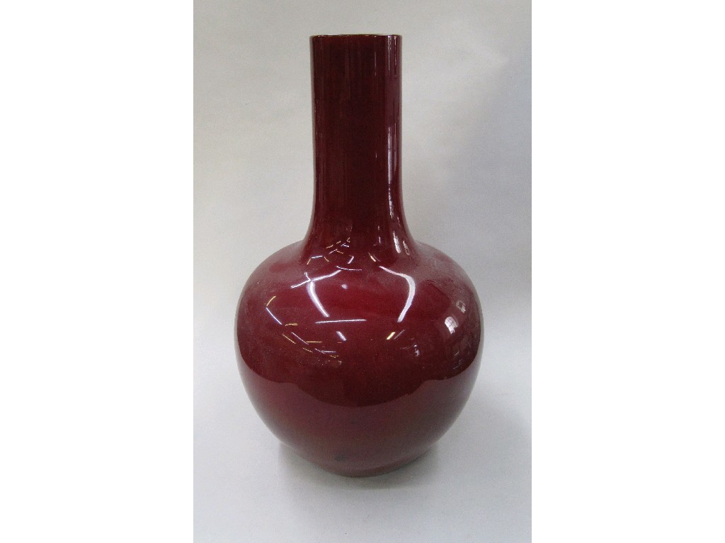 Appraisal: Large Doulton flambe glazed pottery bottle vase