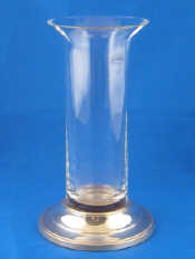 Appraisal: A crystal vase with silver stand by Carrs as new