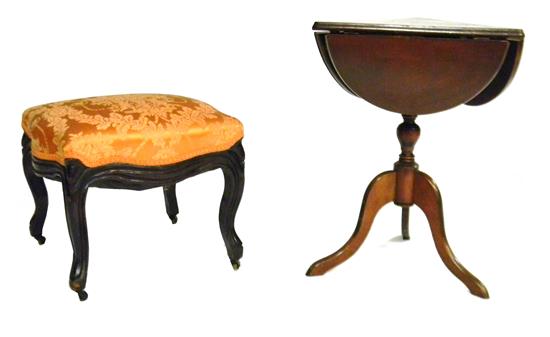 Appraisal: Foot stool and pedestal stand two pieces th C Louis