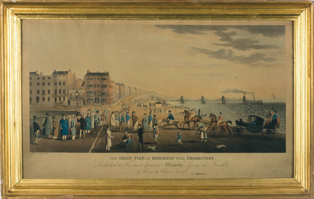 Appraisal: THE CHAIN PIER AT BRIGHTON WITH CHARACTERS Handcolored etching by