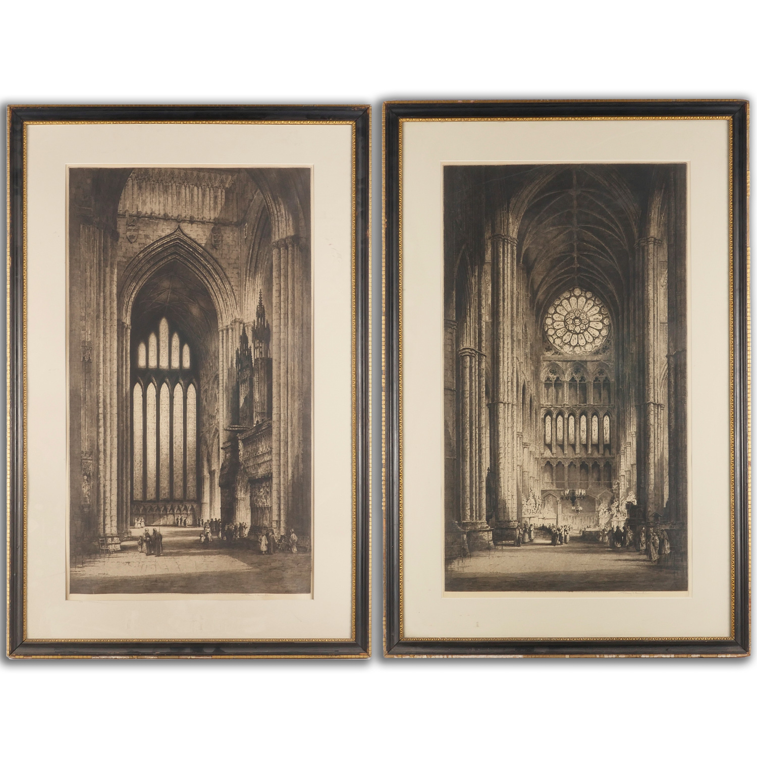 Appraisal: ALBANY HOWARTH PAIR OF ETCHINGS Albany E Howarth British -