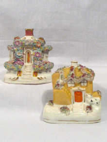 Appraisal: Two Staffordshire style incense burners