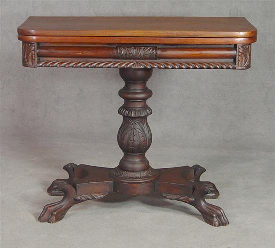 Appraisal: Colonial Revival Carved Walnut Console Table Circa Carved apron Turned