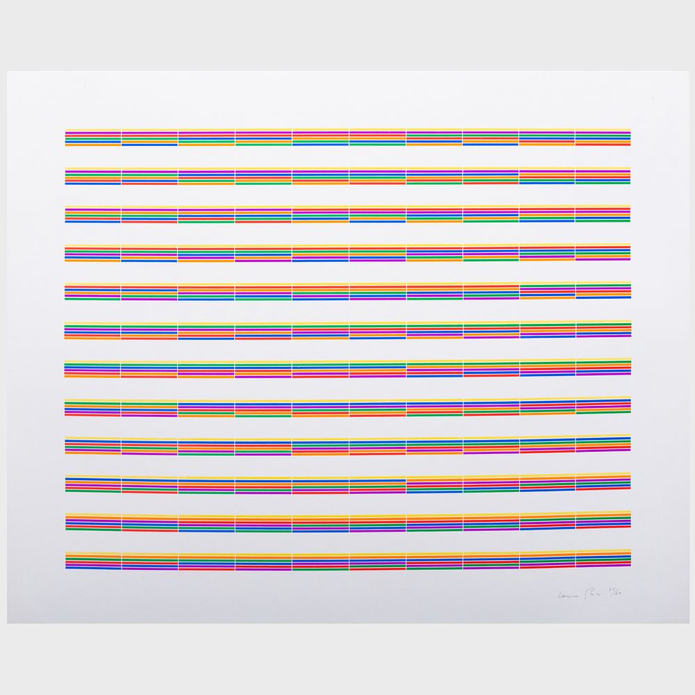 Appraisal: Laura Grisi - Stripes The set of seven lithographs in