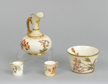 Appraisal: A Collection of Four Royal Worcester Blush Ivory Items A