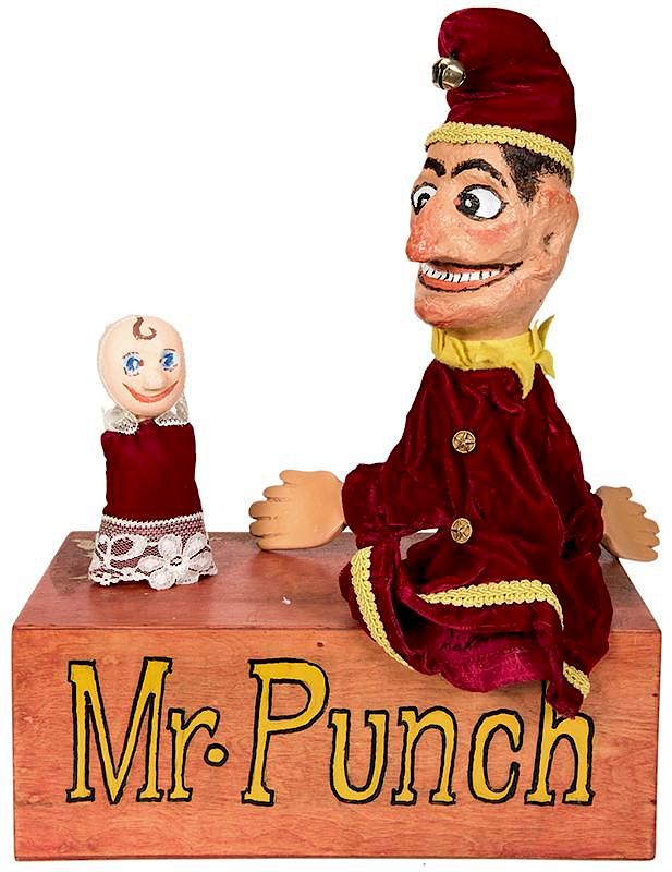 Appraisal: Richard Buffum Mr Punch Drawer Box Richard Buffum Mr Punch