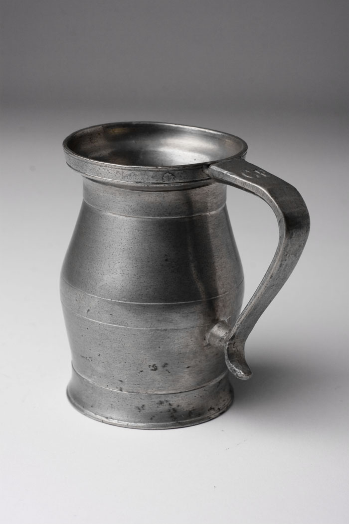 Appraisal: PEWTER MEASURE PROBABLY ENGLISH POSSIBLY AMERICAN CIRCA - The initials