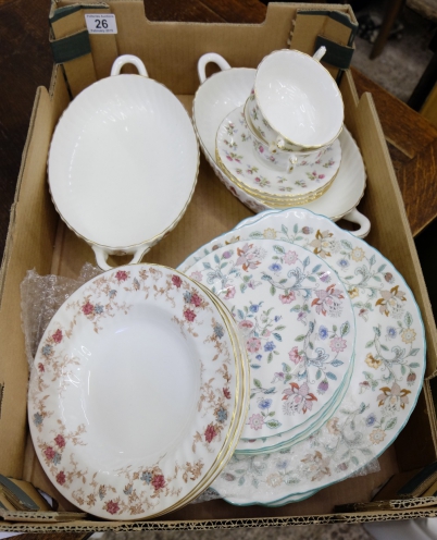 Appraisal: A collection of dinnerware to include Minton Ancestral rimmed soup