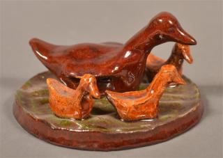 Appraisal: Breininger Pottery Duck and Ducklings Rare Early Breininger Pottery Hand