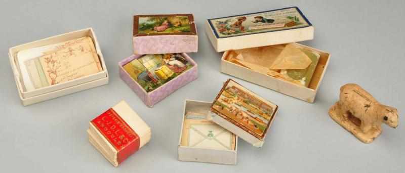 Appraisal: Lot of French Fashion Doll Accessories Description Box of miniature