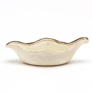 Appraisal: Miniature Wedgwood Pap Boat late th century creamware scalloped form