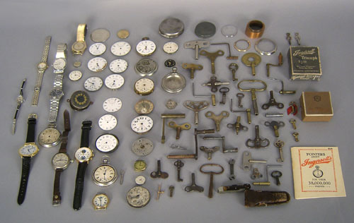 Appraisal: Group of wrist watches and pocket watch parts